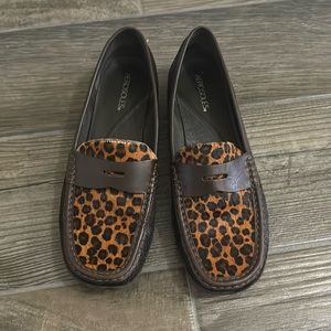 Leopard print calf hair loafer